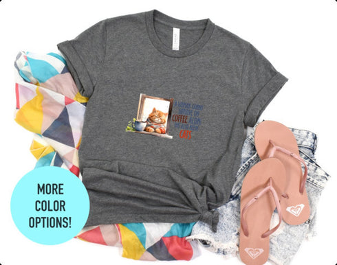 Coffee & Cats T-shirt, Cat Lover Gift, Funny Cat Shirt, Summer Shirt, Cat Shirt For Kids, Funny Cat Shirt, Shirt For Cat Lover